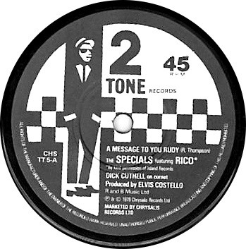 Ska 2Tone Exterior Vinyl 7" 178mm Decals The Specials ft Rico A Message to Rudy