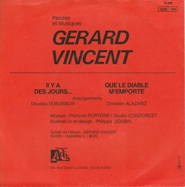 last ned album Gérard Vincent - Il Y A Des Jours