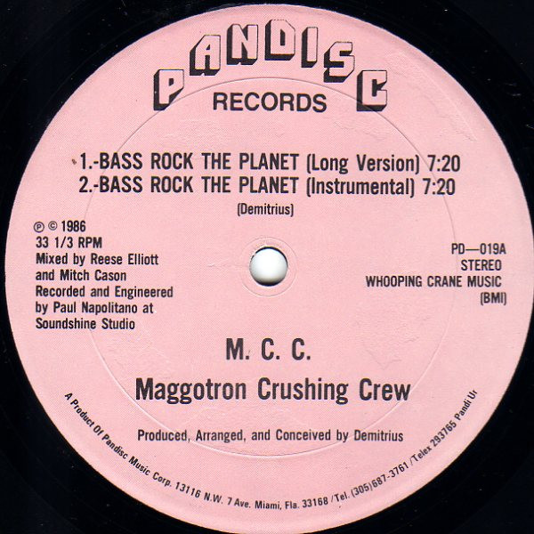 M.C.C. Maggotron Crushing Crew – Bass Rock The Planet (1986, Vinyl