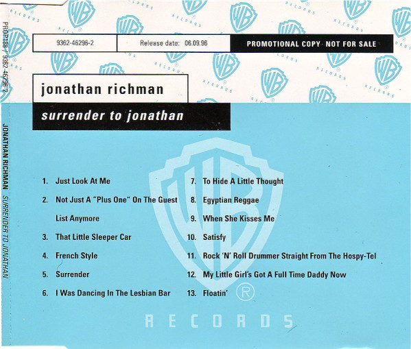 数量限定セール jonathan richman/Surrender 〜/アナログLP To 洋楽