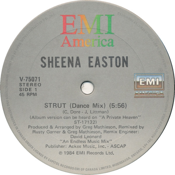 Sheena Easton - Strut | EMI America (V-75071) - 3