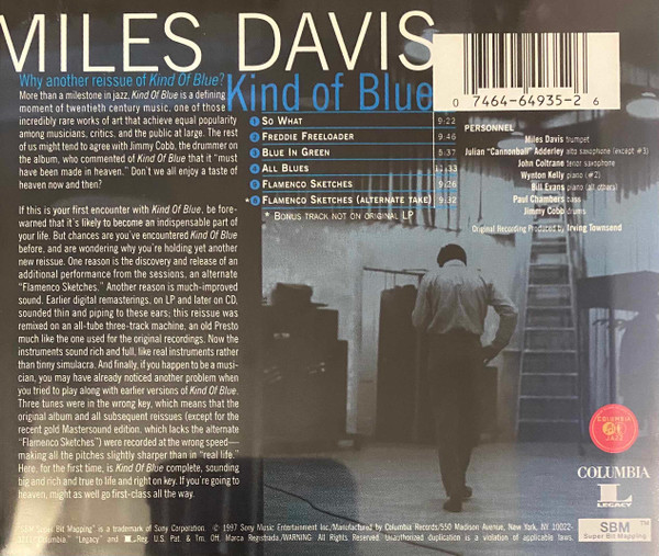 Miles Davis - Kind Of Blue | Columbia (CK 64935) - 2