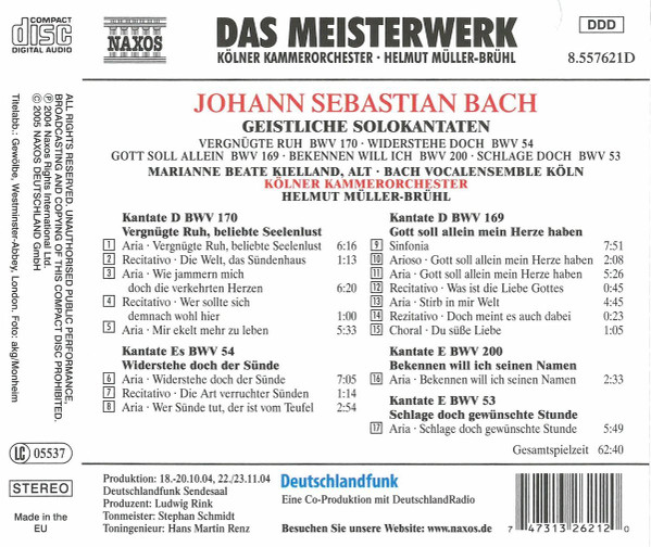 Album herunterladen Johann Sebastian Bach - Sacred Cantatas For Alto