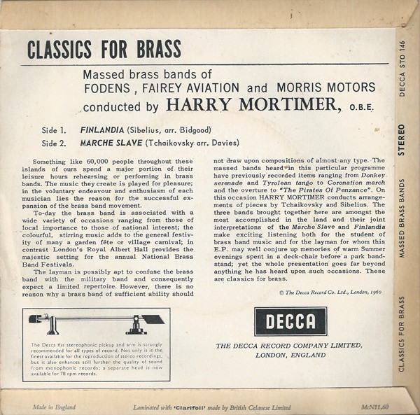 baixar álbum Massed Brass Bands Of Fodens, Fairey Aviation & Morris Motors Conducted By Harry Mortimer - Classics For Brass