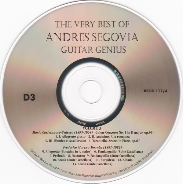 last ned album Andrés Segovia - The Very Best Of Andres Segovia Guitar Genius