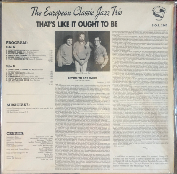 télécharger l'album The European Classic Jazz Trio - Thats Like It Ought To Be