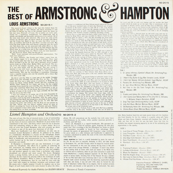last ned album Louis Armstrong Lionel Hampton - The Best Of Armstrong Hampton
