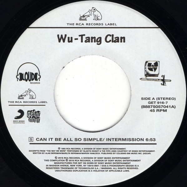 Wu Tang Clan - Can It Be All So Simple / Da Mystery Of Chessboxin - Vinyl  (7-Inch)