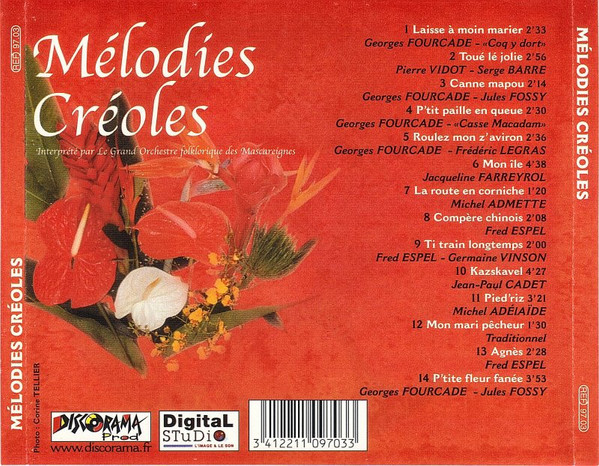 télécharger l'album L'Orchestre Folklorique Des Mascareignes - Mélodies Créoles Les Plus Belles Chansons De la Réunion En Version Instrumentale