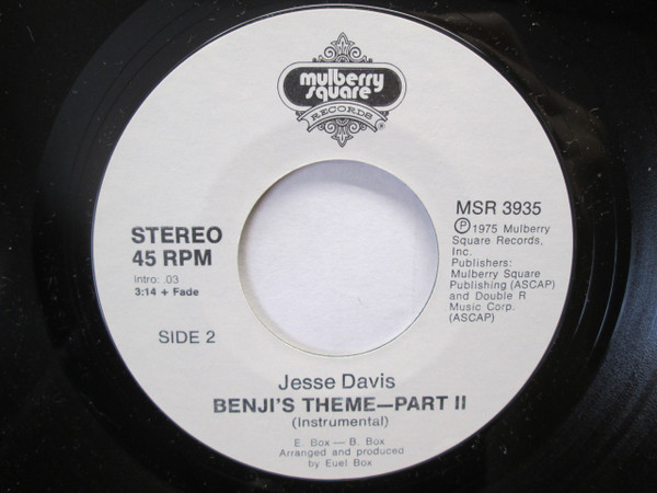 télécharger l'album Jesse Davis - Benjis Theme I Feel Love