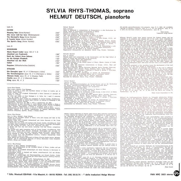 last ned album Sylvia RhysThomas, Helmut Deutsch - Haydn Schumann Strauss
