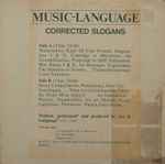Music-Language: Corrected Slogans、1976、Vinylのカバー