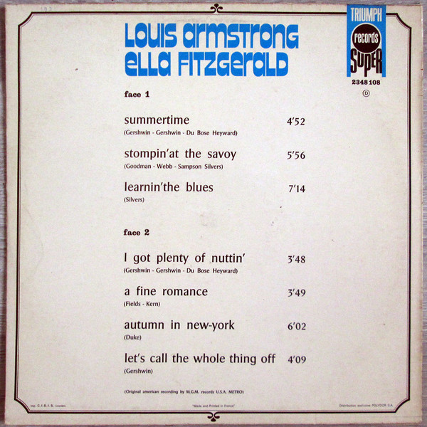 lataa albumi Ella Fitzgerald, Louis Armstrong - Pop Music