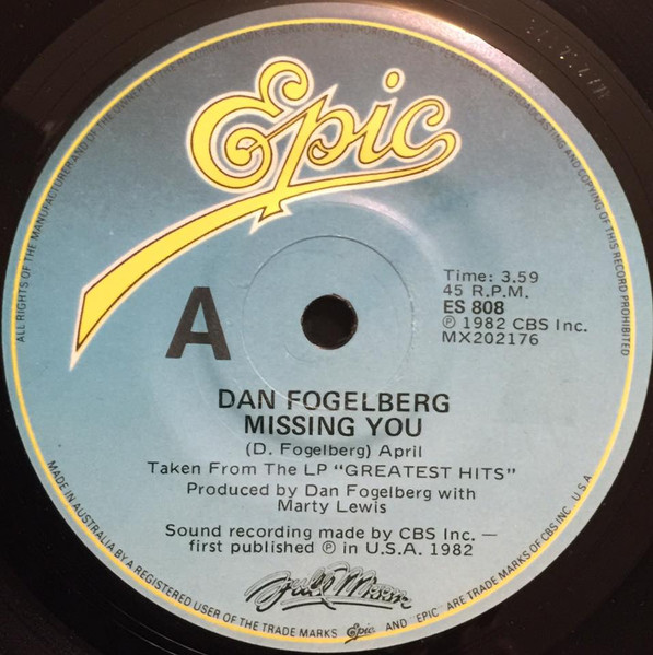 ダン・フォーゲルバーグ u003d Dan Fogelberg – 失われた影 u003d Missing You (1982