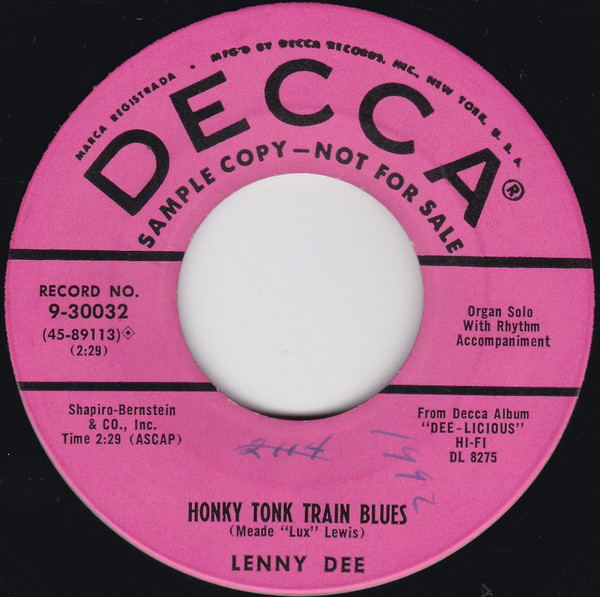 last ned album Lenny Dee - Honky Tonk Train Blues
