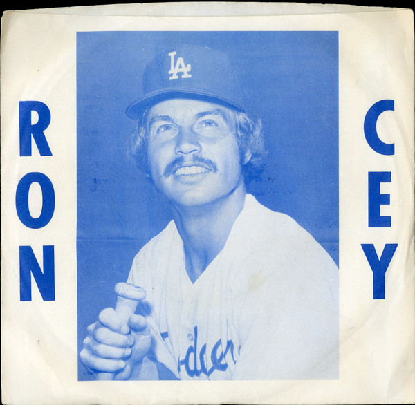 Ron Cey, third baseman for the Los Angeles Dodgers, watches the