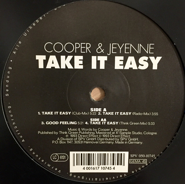 last ned album Cooper & Jeyenne - Take It Easy