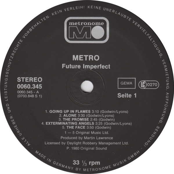 descargar álbum Metro - Future Imperfect
