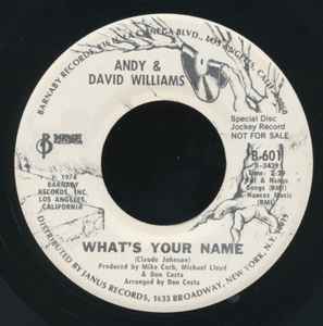 Andy & David Williams - What's Your Name / Say It Again album cover