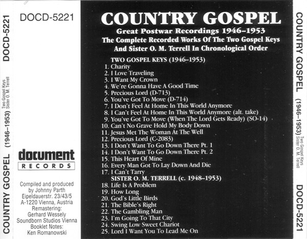 baixar álbum Two Gospel Keys Sister O M Terrell - Country Gospel The Post War Years 1946 1953