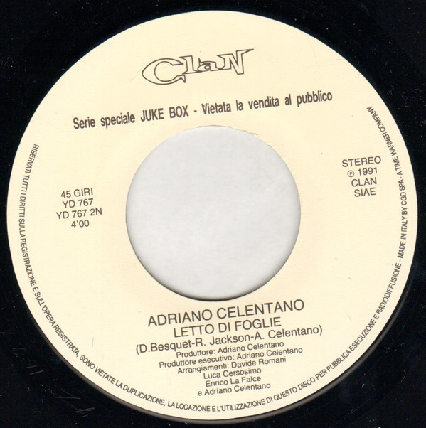 télécharger l'album Adriano Celentano - La Terza Guerra Mondiale Letto Di Foglie