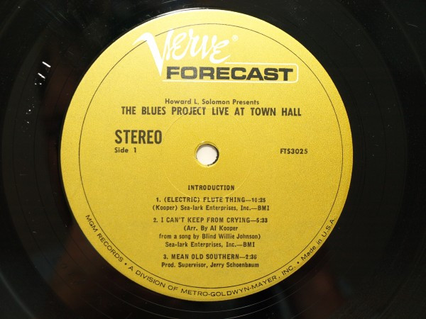 The Blues Project - Live At Town Hall | Verve Forecast (FTS-3025) - 3