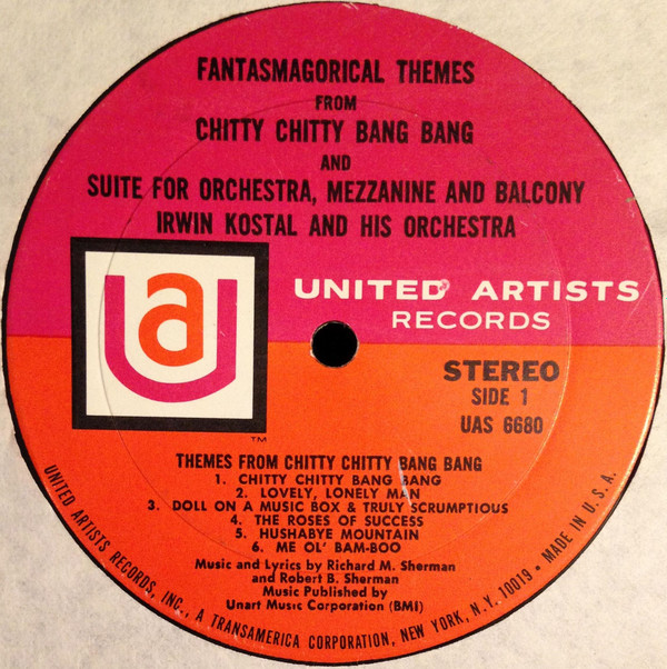last ned album Irwin Kostal And His Orchestra - F a n t a s m a g o r i c a l Themes From Chitty Chitty Bang Band Plus Suite For Orchestra Mezzanine And Balcony