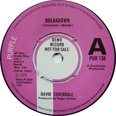 David Coverdale – Breakdown (1978, Vinyl) - Discogs