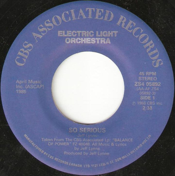 Electric Light Orchestra – So Serious (1986, Vinyl) - Discogs