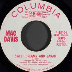 Mac Davis - Sweet Dreams And Sarah / Poem For My Little Lady album cover