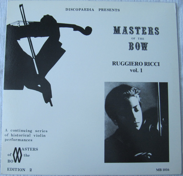 Ruggiero Ricci – Masters Of The Bow, Vol. 1 (Vinyl) - Discogs