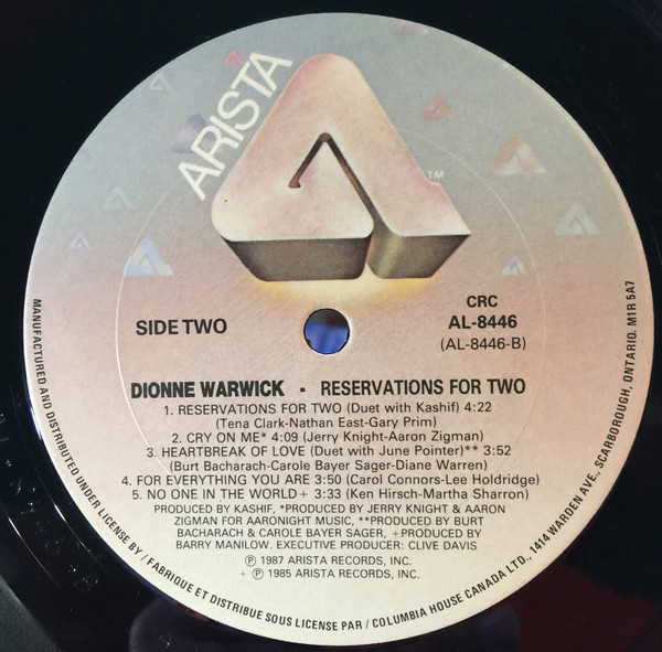 Dionne Warwick - Reservations For Two | Arista (AL-8446) - 4