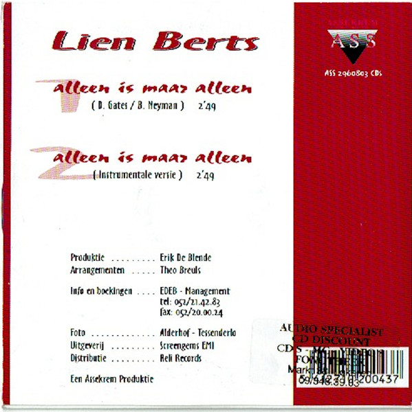 ladda ner album Lien Berts - Alleen Is Maar Alleen