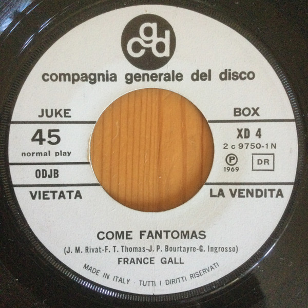 France Gall / Ray Lovelock – Come Fantomas / Solo (1969, Vinyl 