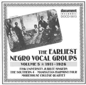 Various - The Earliest Negro Vocal Groups Volume 5: In Chronological Order (1911-1926) album cover