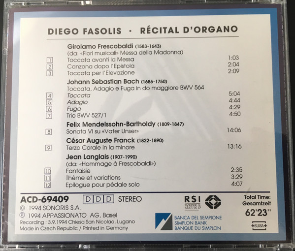 baixar álbum Diego Fasolis - Récital Dorgano