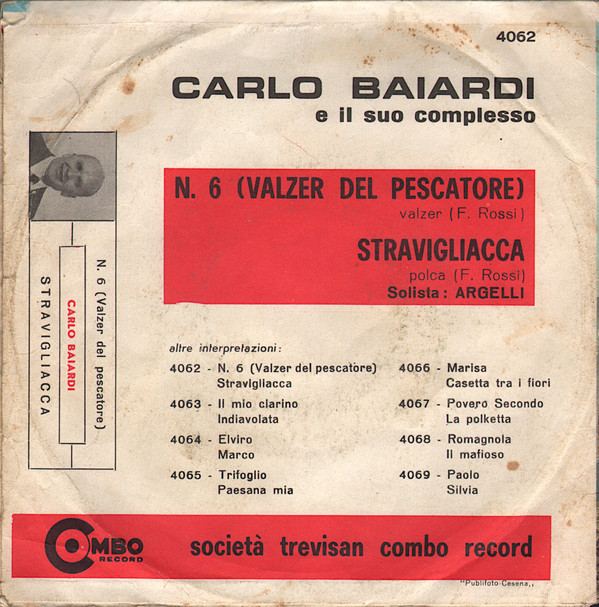 lataa albumi Carlo Baiardi E Il Suo Complesso - N 6 Valzer Del Pescatore Stravigliacca