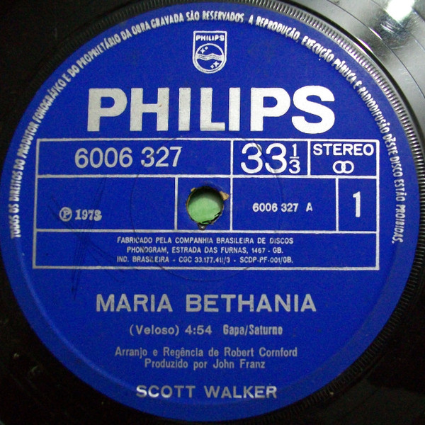 nietig Kraan pakket Scott Walker – Maria Bethânia / Any Day Now (1973, Vinyl) - Discogs