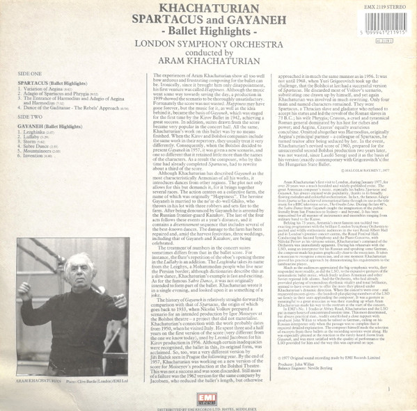 descargar álbum Khatchaturian Conducts The London Symphony Orchestra - Spartacus And Gayaneh Ballet Highlights