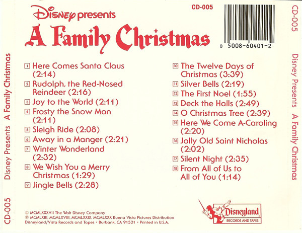 The Disney Family Christmas Album (1981, Vinyl) - Discogs