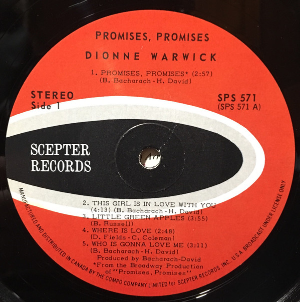 Dionne Warwick - Promises, Promises | Scepter Records (SPS 571) - 4