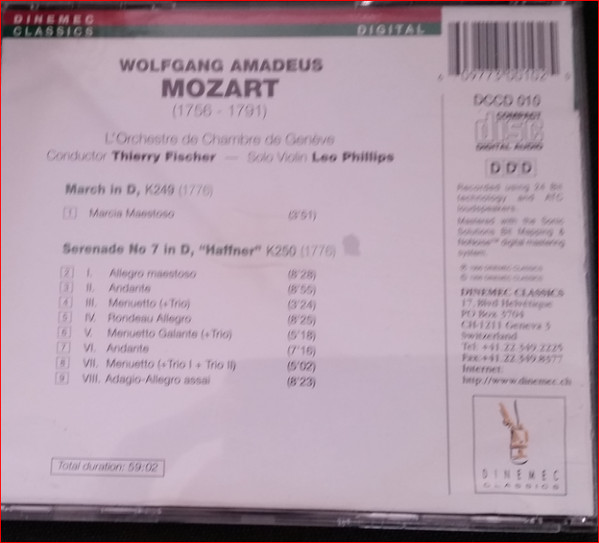 last ned album Mozart, L'Orchestre De Chambre De Genève, Thierry Fischer - March In D K249 Serenade No 7 In D Haffner K250