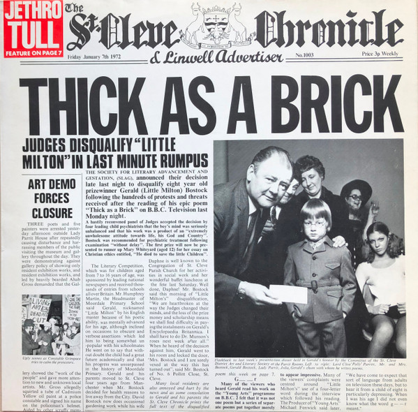 JETHRO TULL☆Thick As A Brick UK Chrysali-