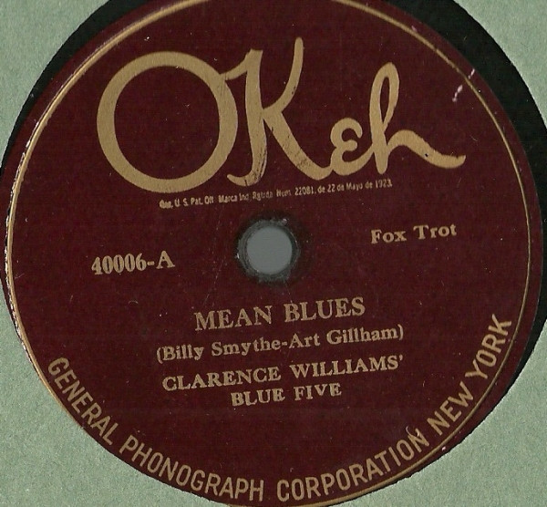 Clarence Williams' Blue Five – Mean Blues / Shreveport Blues (1924