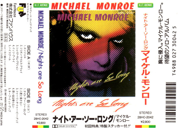 MICHAEL MONROE/ Night Are So Long美品レコード www