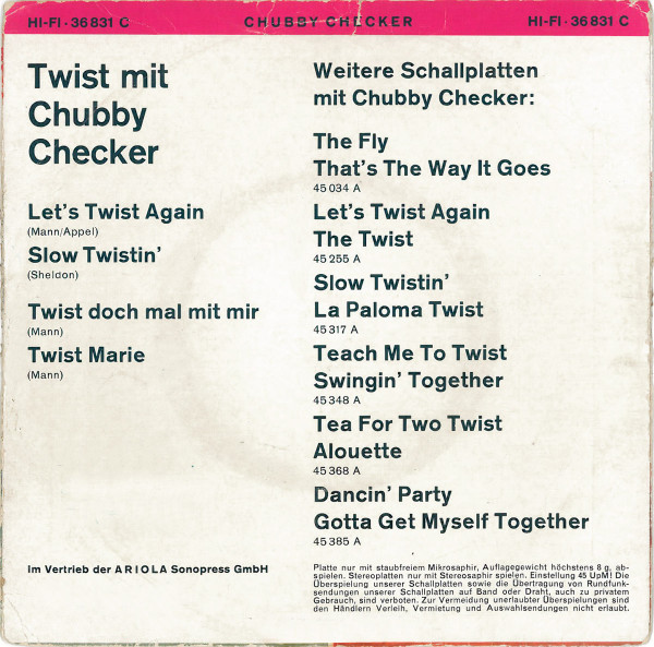 télécharger l'album Chubby Checker - Twist Mit Chubby Checker