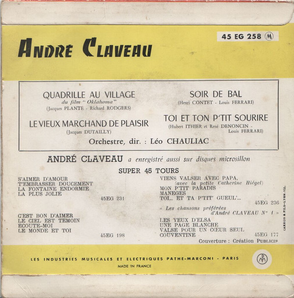 ladda ner album André Claveau, Léo Chauliac Et Son Orchestre - Quadrille Au Village Du Film OKLAHOMA