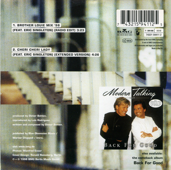 Anden klasse sidde årsag Modern Talking – Brother Louie '98 (1998, Cardsleeve, CD) - Discogs