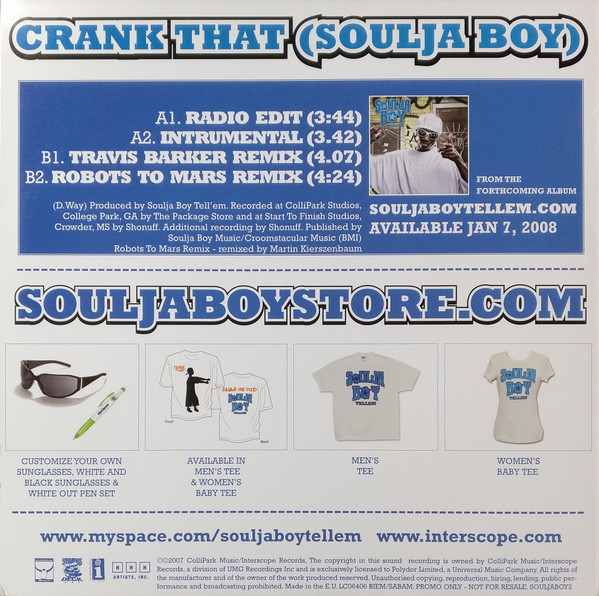 Soulja Boy Crank That Soulja Boy 2007 Vinyl Discogs