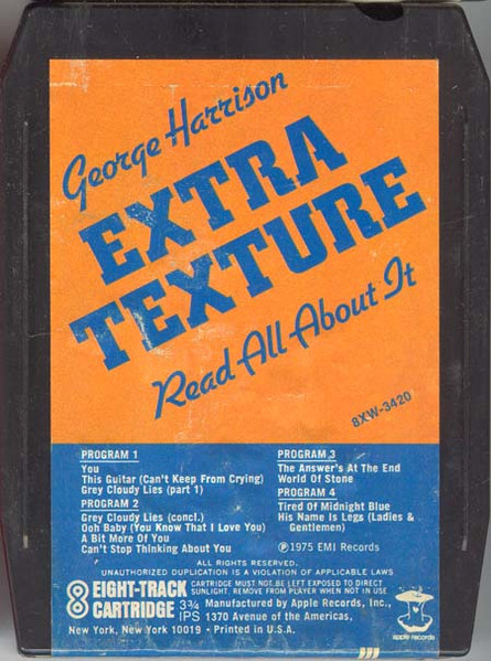 George Harrison – Extra Texture (Read All About It) (1975, 8-Track